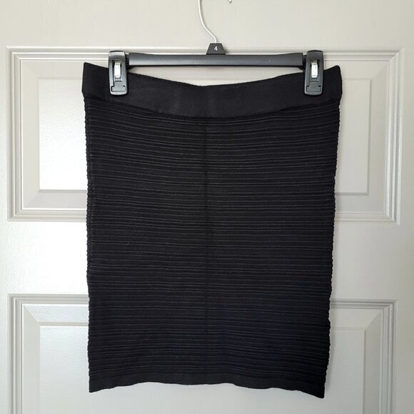 Amisu Black Sexy Ribbed Bodycon Stretchy Mini Skirt - Picture 1 of 3